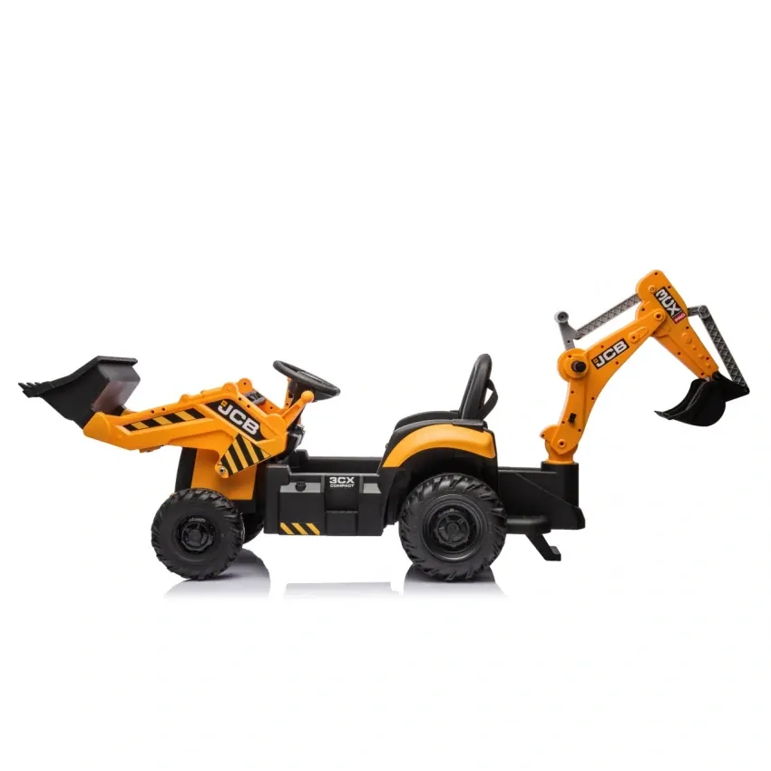JOKO Elektrický Traktor JCB Buldozér so zadným Bagrom 2v1, žltý