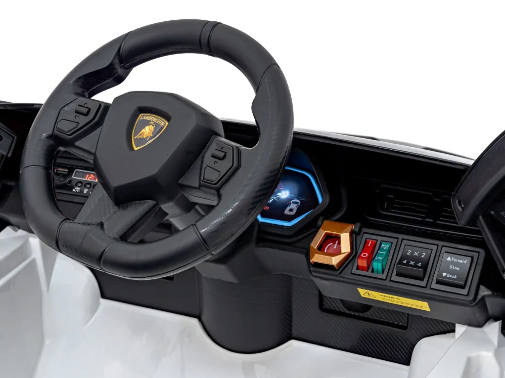 JOKO Elektrické Autíčko Lamborghini Sian 4x4, penové kolesá, kožené sedadlo, biele