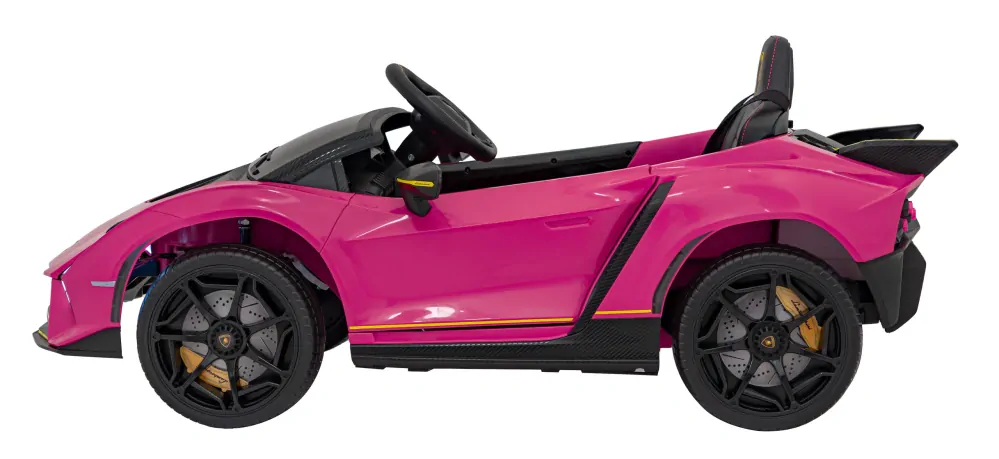 JOKO Elektrické autíčko Lamborghini Invencible 4x4, penové kolesá, kožené sedadlo, ružové