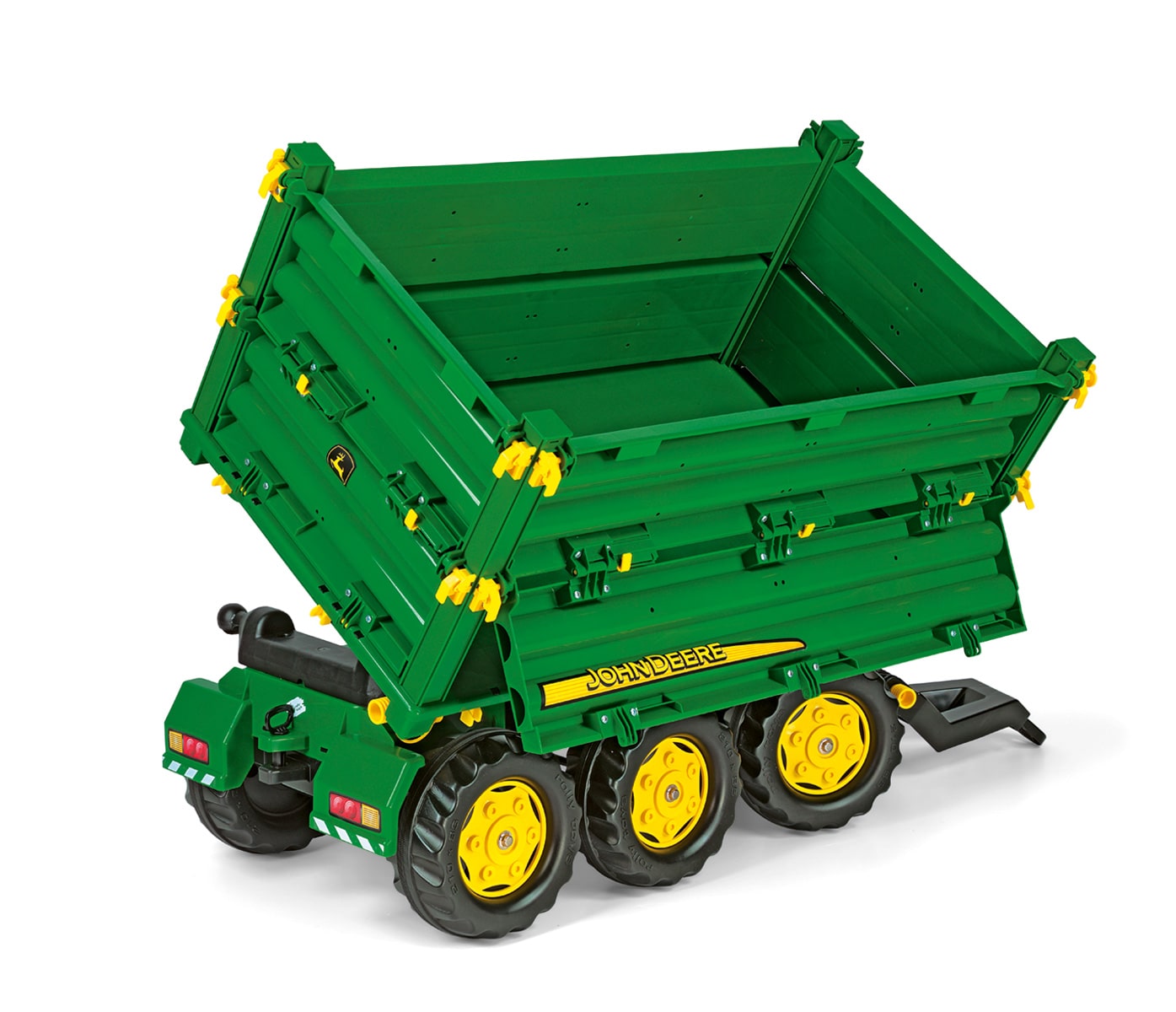 Rolly Toys Príves - RollyMulti Trailer John Deere trojnápravový, vyklápací z 3 strán, zelený
