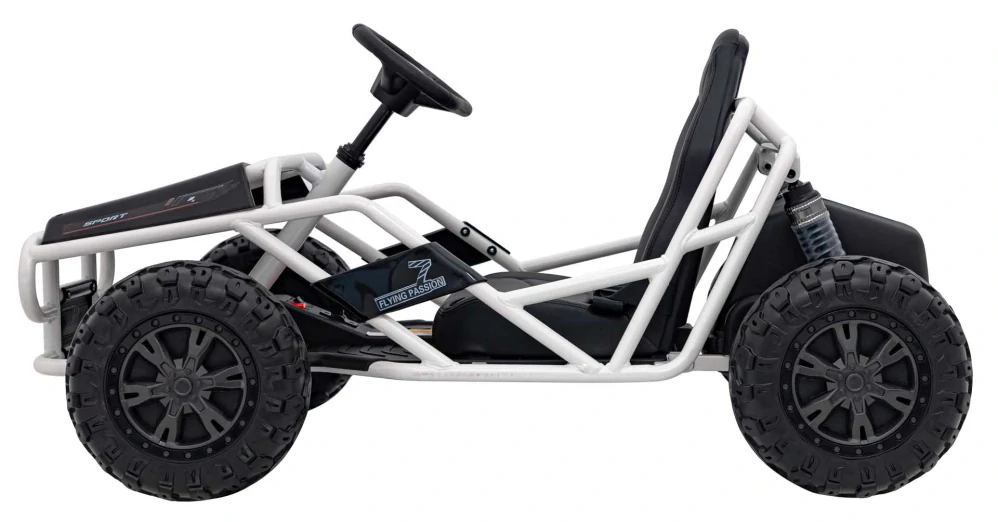 JOKO Elektrické Autíčko Sport 5, penové kolesá, kožené sedadlo, 2x100W, nosnosť 60kg, čierna