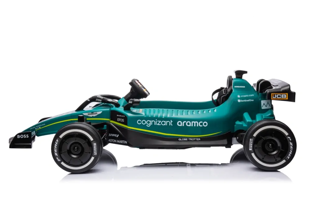 JOKO Elektrické Autíčko Formula 1 Aston Martin Cognizant Aramco 4x4, 24V, Penové kolesá, kožené sedadlo, zelená