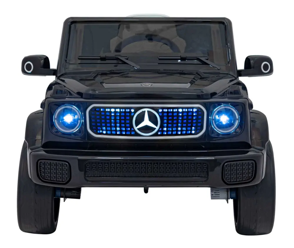 JOKO Elektrické Autíčko Mercedes Benz EQG 4x4, penové kolesá, kožené sedadlo, Prídavné LED svetlá, čierne