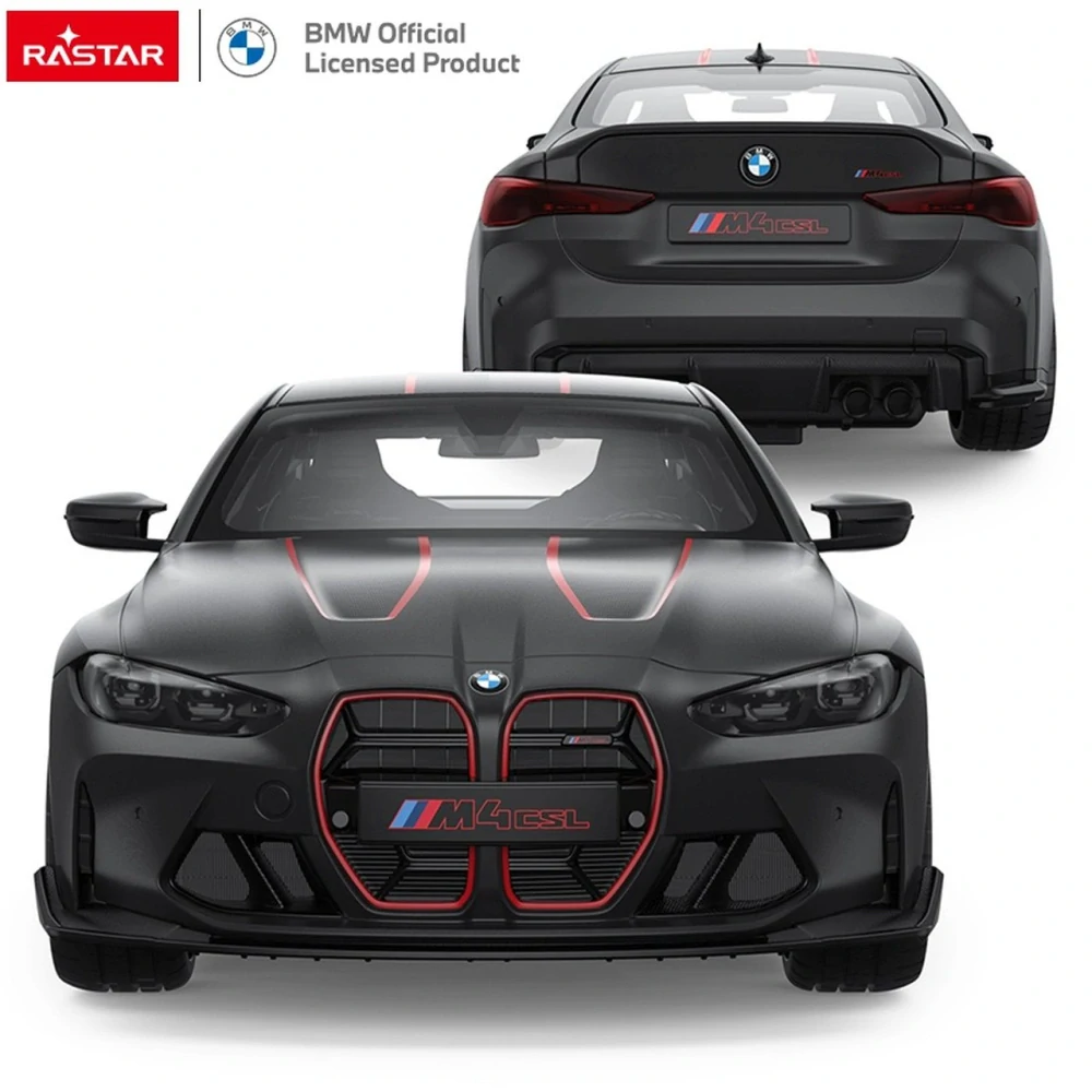 Rastar RC Auto BMW M4 CSL na diaľkové ovládanie + LED svetlá, čierne Matné