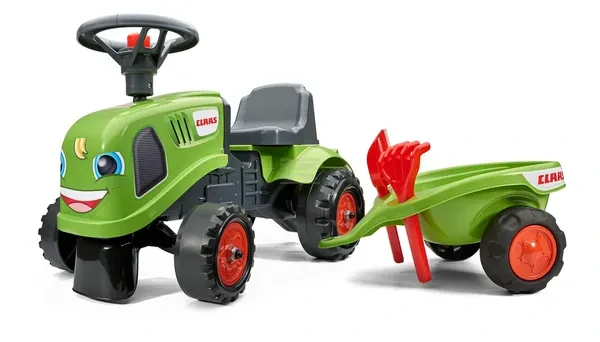 Falk, Detské odrážadlo traktor Claas s vlečkou, hrabličkami a lopatkou
