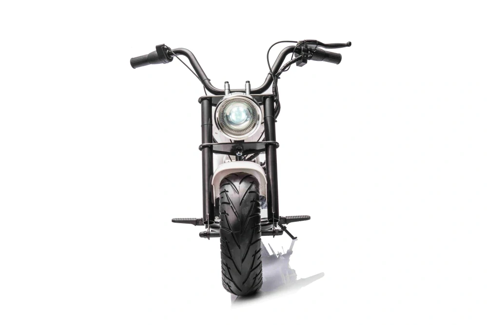 JOKO Elektrická Motorka Chopper Warrior 350W, 36V, nosnosť 80kg, Nafukovacie kolesá, kožené sedadlo, biela