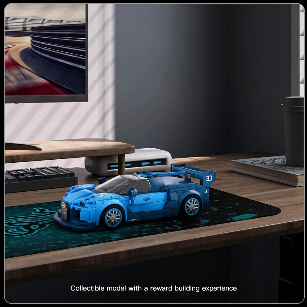 Mould King Technická Stavebnica Pretekárske Auto Speed Champions GT Racing 336ks + Vitrína, modré
