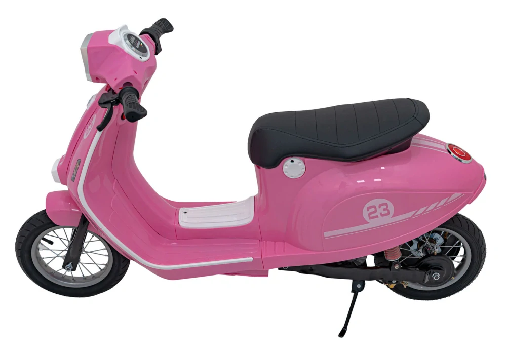 JOKO Elektrická Motorka Skúter Retro 23, Nafukovacie kolesá, kožené sedadlo, nosnosť 60kg, ružová