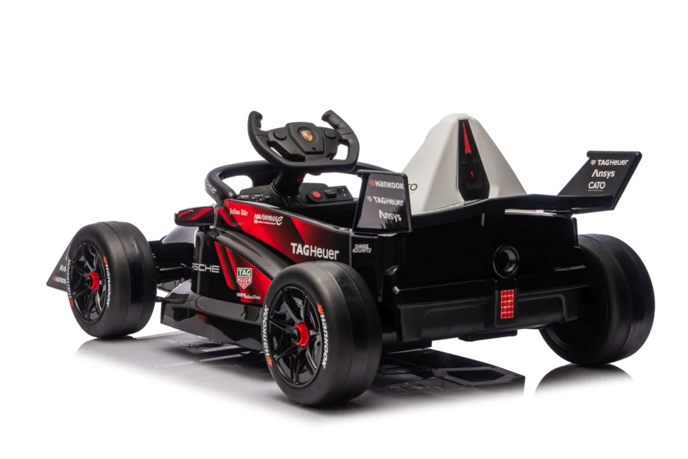 JOKO Elektrické Autíčko, Elektrická Formula Porsche Formula E, penové kolesá, kožené sedadlo, čierna