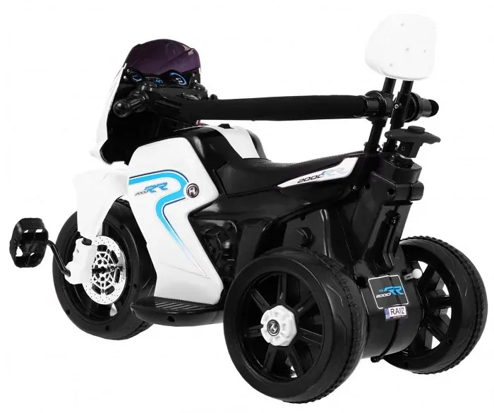 JOKO Elektrická motorka, bicykel s vodiacou tyčou 3v1, biela