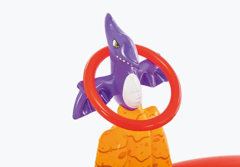 INTEX Detský nafukovací bazén So šmýkačkou a fontánou Dinosaurus 259cm x 165cm, červený