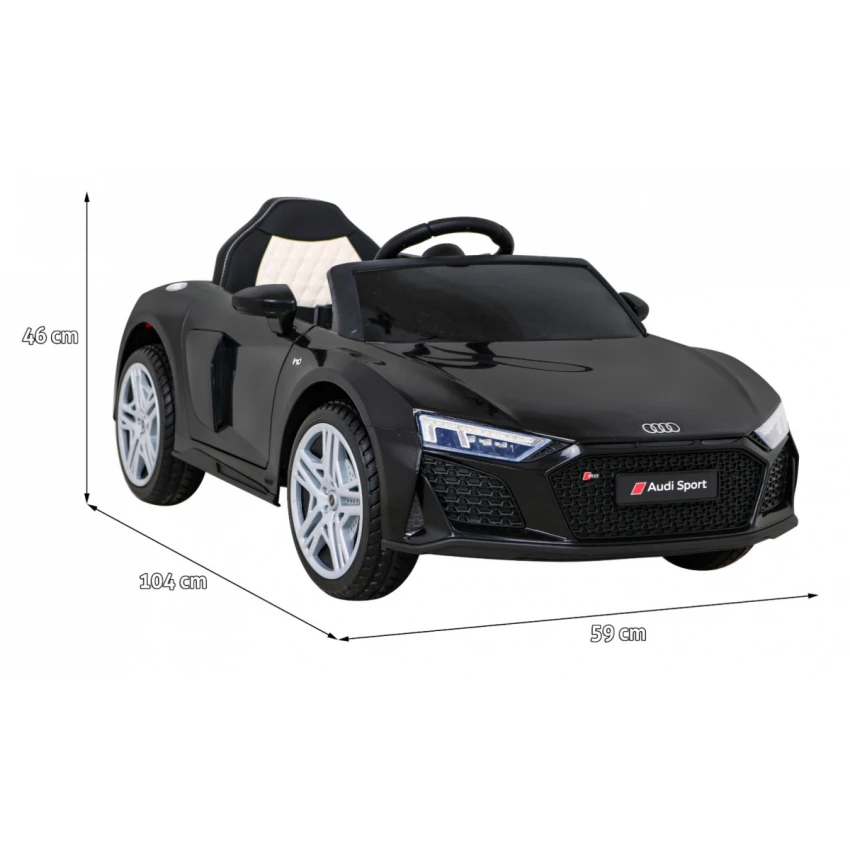 JOKO Elektrické autíčko AUDI R8 LIFT, kožené sedadlo, penové kolesá, čierne