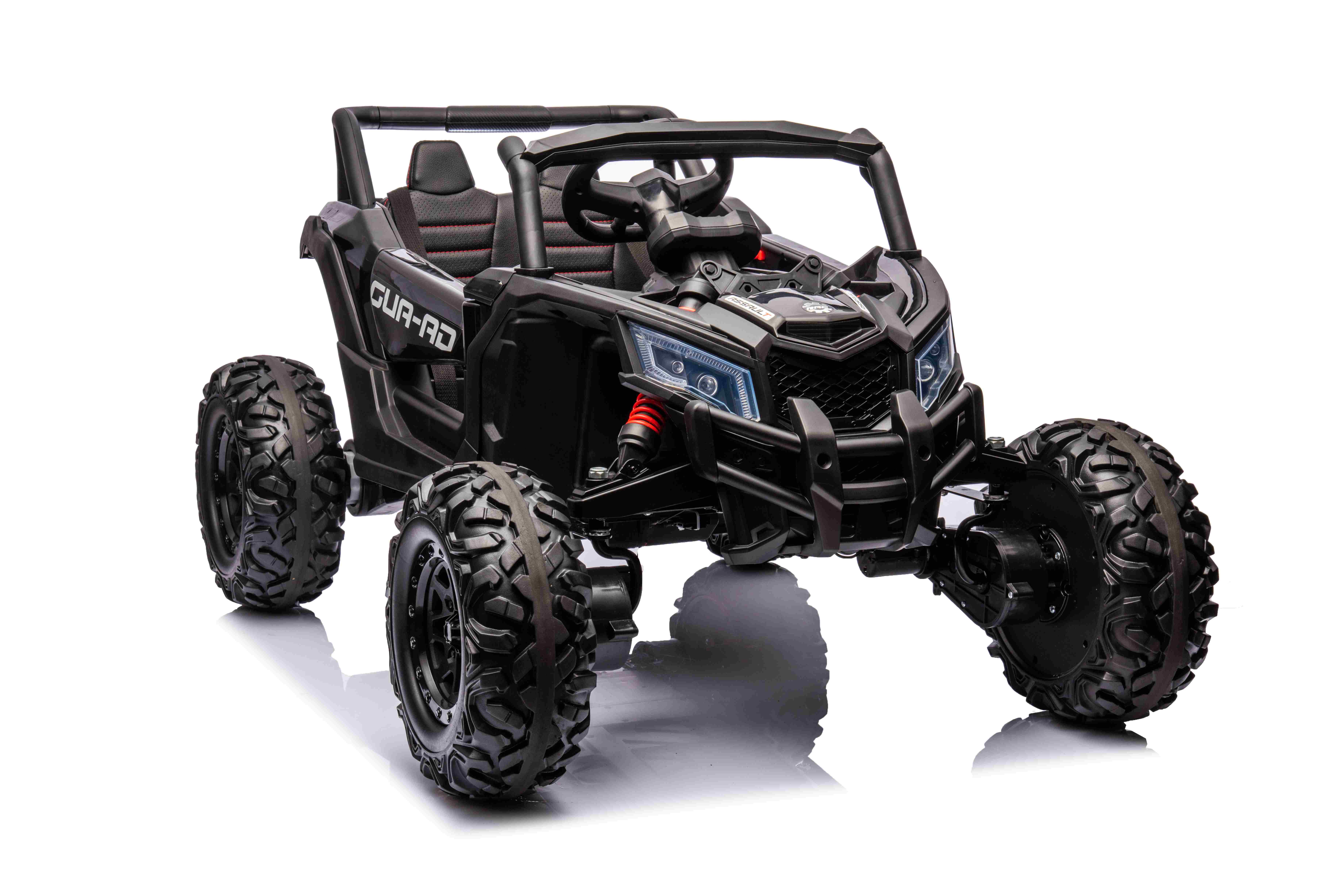 JOKO Elektrické autíčko Buggy ATV Defend 4x4, kožené sedadlo, penové kolesá, čierne