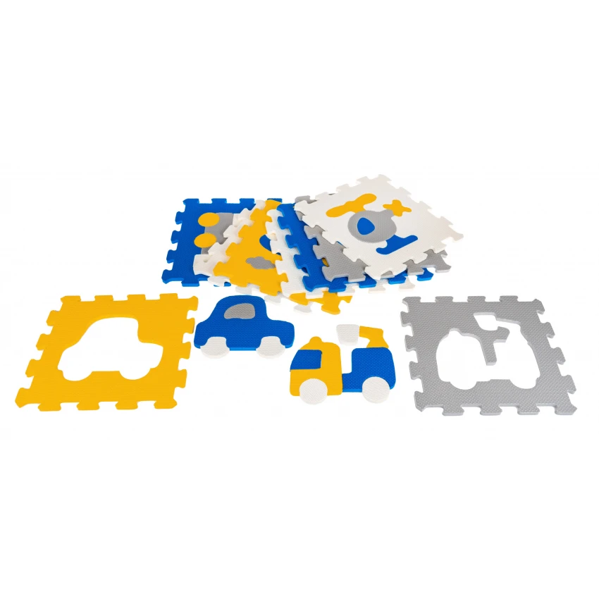 JOKO Detské Penové Puzzle Dopravné Prostriedky Auto, Bager, Lietadlo, Ponorka 9ks
