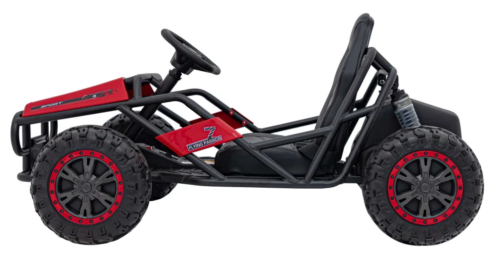 JOKO Elektrické Autíčko Sport 5, penové kolesá, kožené sedadlo, 2x100W, nosnosť 60kg, červené
