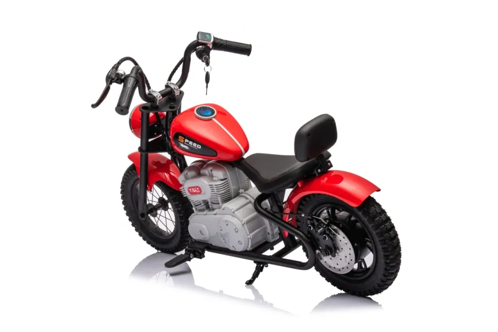 JOKO Elektrická Motorka SPEED Power 24V 250W, Bezkomutátorový Motor, rýchlosť 15,5 km/h, nosnosť 80kg, nafukovacie kolesá, červená