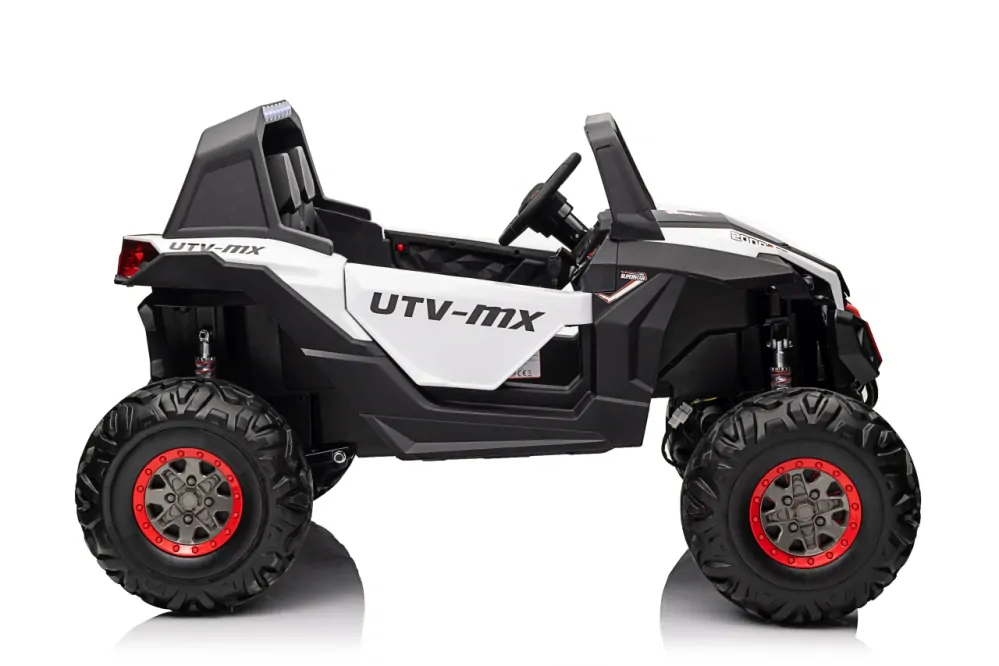 JOKO Elektrické autíčko Buggy UTV-MX 2000N 4x75W s LED Svetlom nad Sedadlom, Dvojmiestne kožené sedadlo, penové kolesá, nosnosť 50 kg, biele