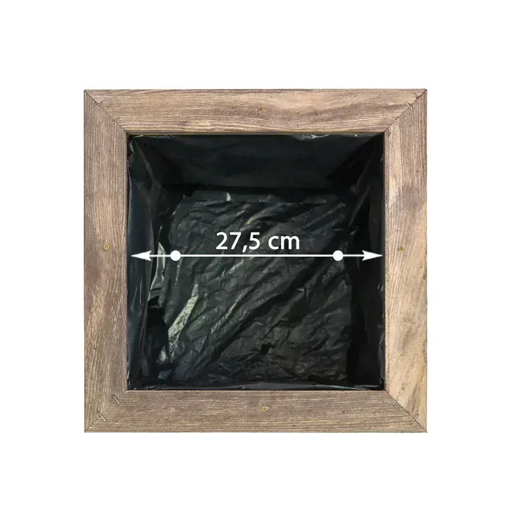 MKSTOR Drevený Záhradný Kvetináč Štvorec z Masívu 38x37x37cm, DK32