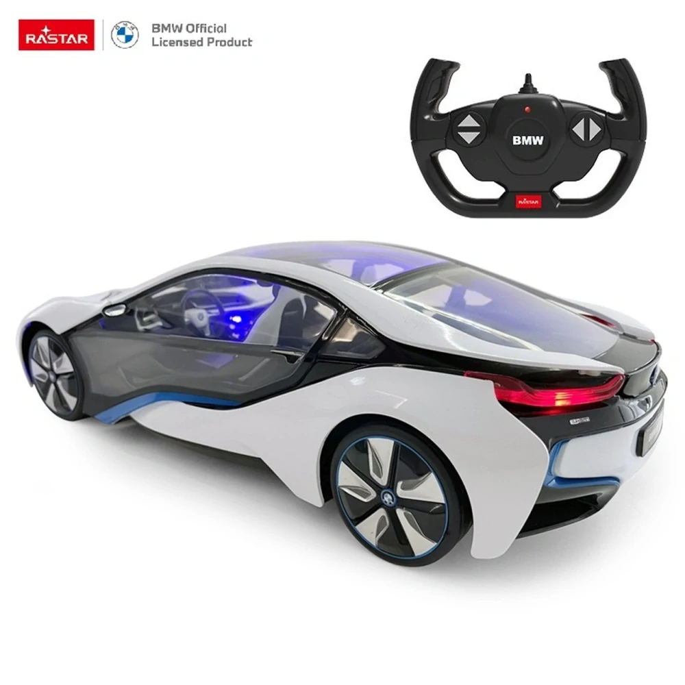 Rastar RC Auto BMW I8 na diaľkové ovládanie 1:14 + LED svetlo, biele
