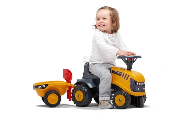 Falk, Detské odrážadlo traktor JCB s vlečkou, hrabličkami a lopatkou