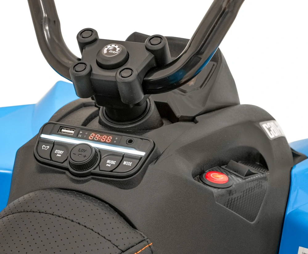 JOKO Elektrická Štvorkolka Maverick ATV 2x200W 24V, kožené sedadlo, penové kolesá, FM rádio, modrá