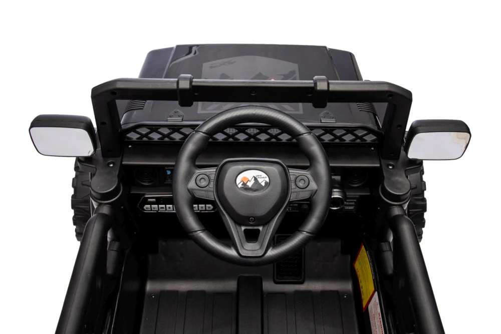 JOKO Elektrické autíčko Jeep Off-Road CLIMBER, penové kolesá, kožené sedadlo, čierne