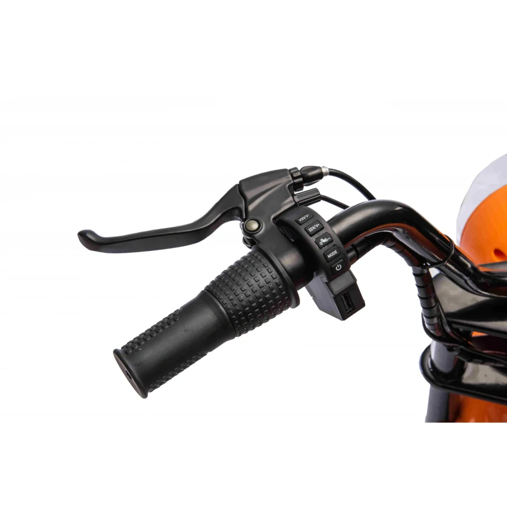 JOKO Elektrická Motorka Chopper Warrior 350W, 36V, nosnosť 80kg, Nafukovacie kolesá, kožené sedadlo, oranžová