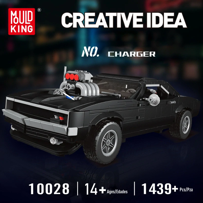 Mould King Technická Stavebnica Auto Americký Dodge 1439ks, čierne
