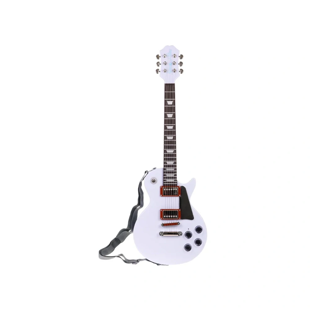 JOKO Detská Elektrická Gitara s Mikrofón a slúchadlami, biela