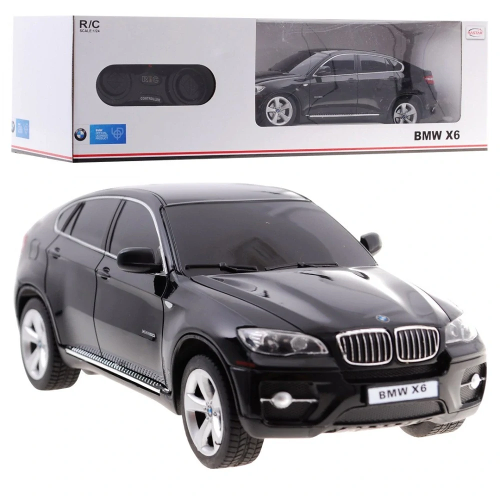 RASTAR RC Auto BMW X 6 1:24 na diaľkové ovládanie, čierne