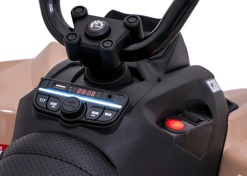 JOKO Elektrická Štvorkolka Maverick ATV 2x200W 24V, kožené sedadlo, penové kolesá, FM rádio, hnedá