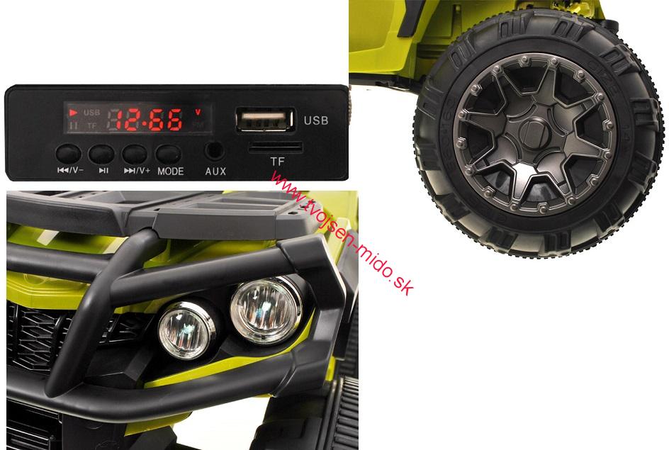 JOKO Elektrická štvorkolka Raptor, penové kolesá, odpružená, Rádio,USB, červená