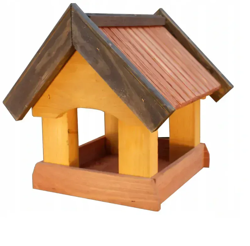 MKSTOR Drevené kŕmitko pre vtáky 32cmx30cmx28cm, vtáčia búdka, tik