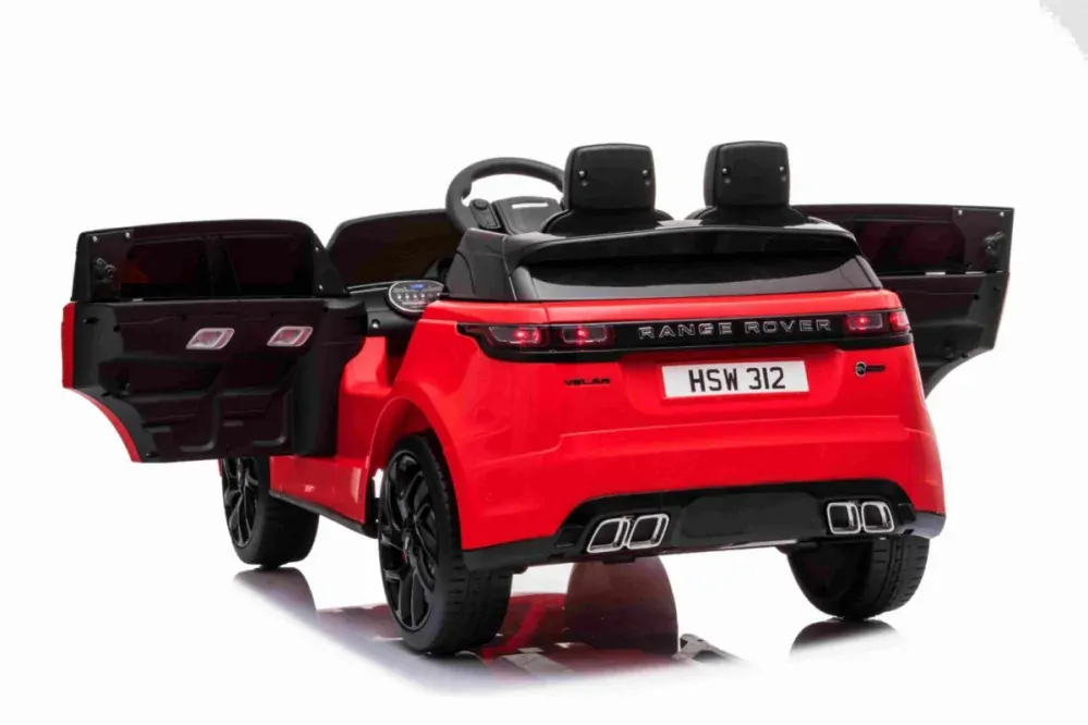 JOKO Elektrické autíčko Range Rover Velar, penové kolesá, kožené sedadlo, červené
