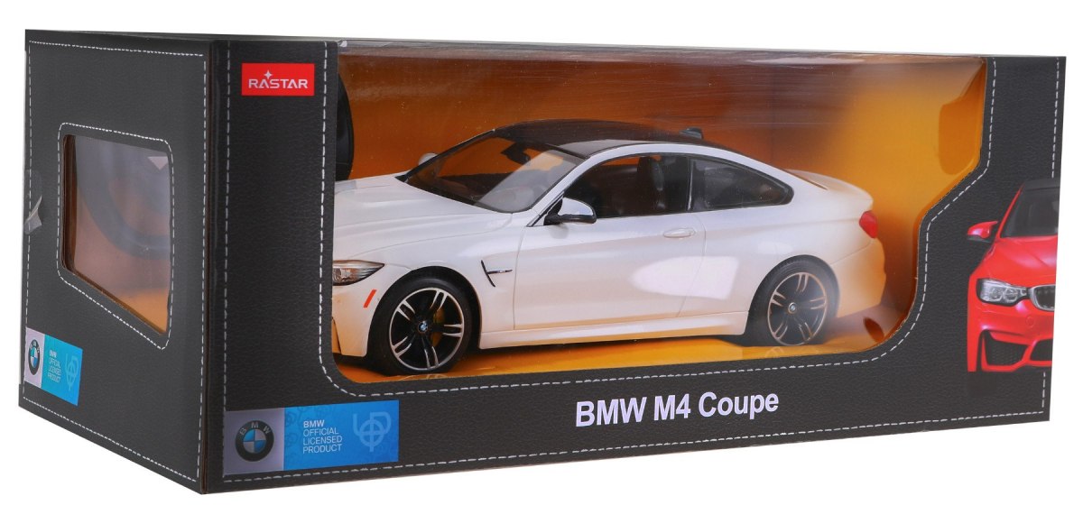 RASTAR RC Autíčko BMW M4 Coupe 1:14 + LED svetlo, biele