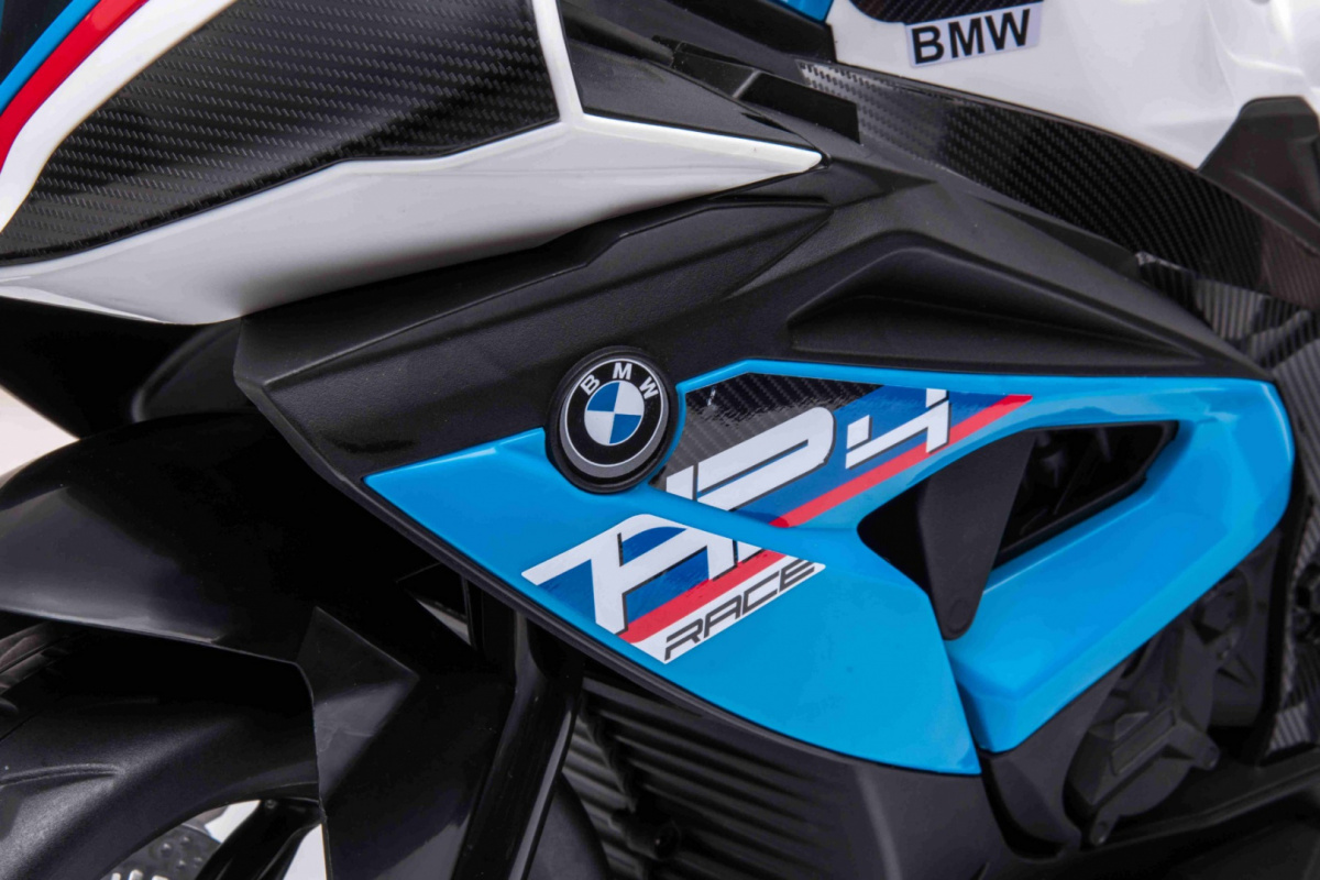 JOKO Elektrická Motorka BMW HP4, kožené sedadlo, modrá