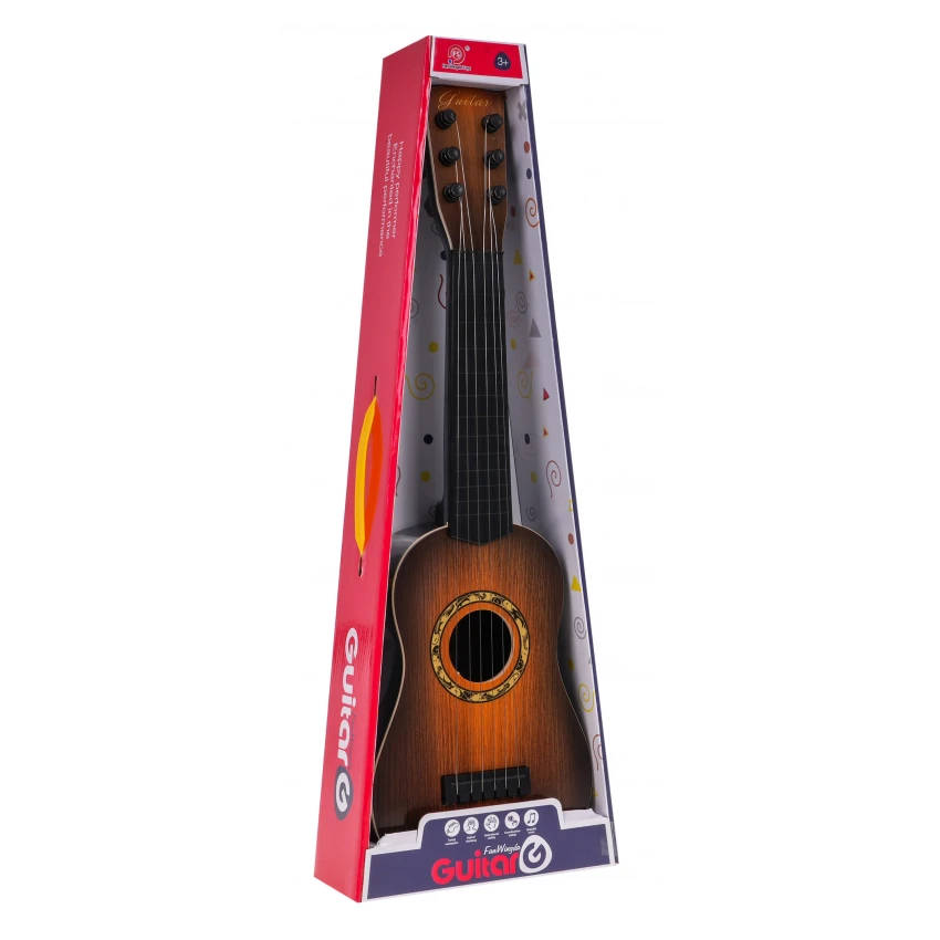 JOKO Detská Klasická Gitara so 6 kovovými strunami, tmavo hnedá