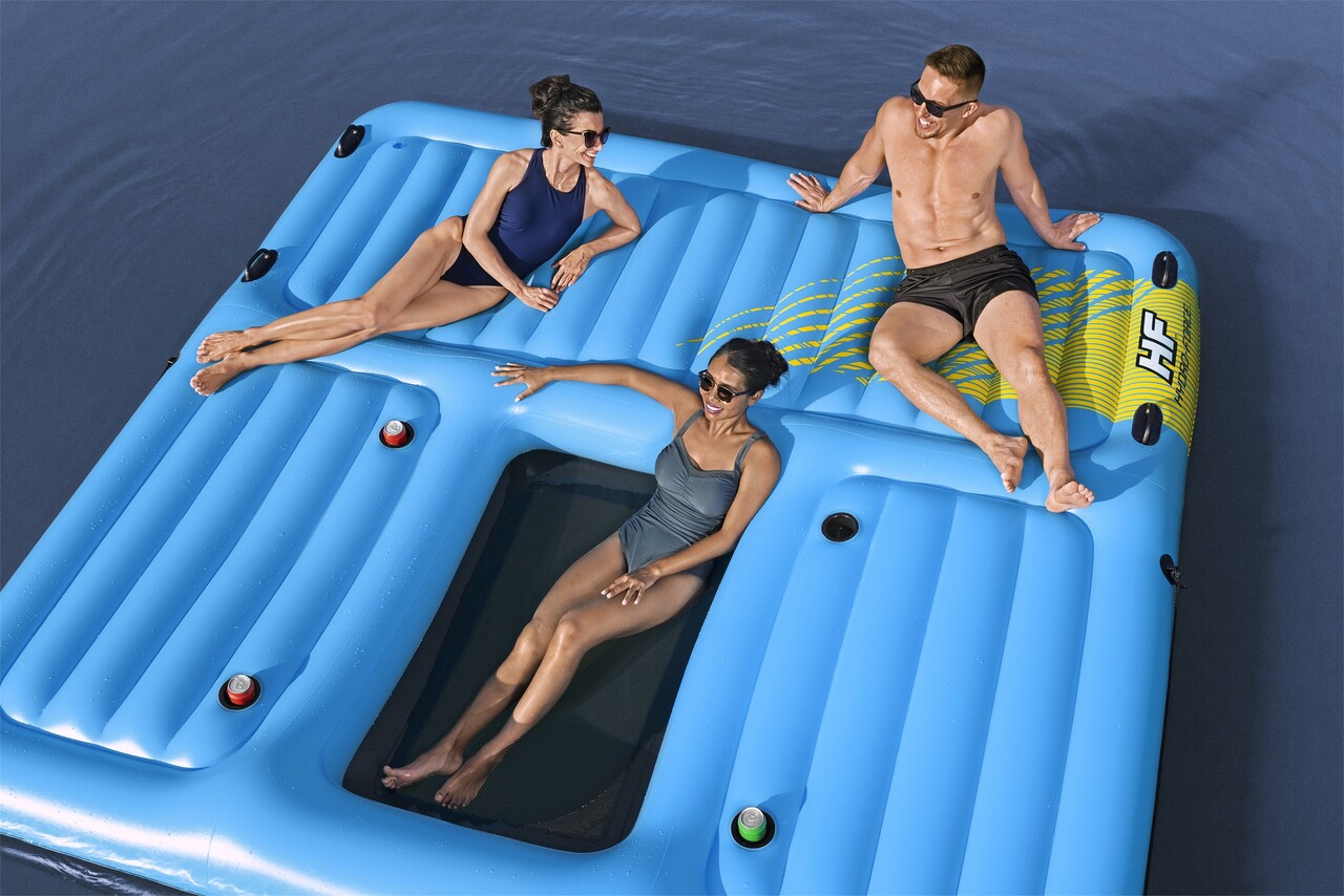 Bestway 43728 Nafukovací matrac so Šmýkačkou, ostrov HYDRO-Force Island  376 x 311cm