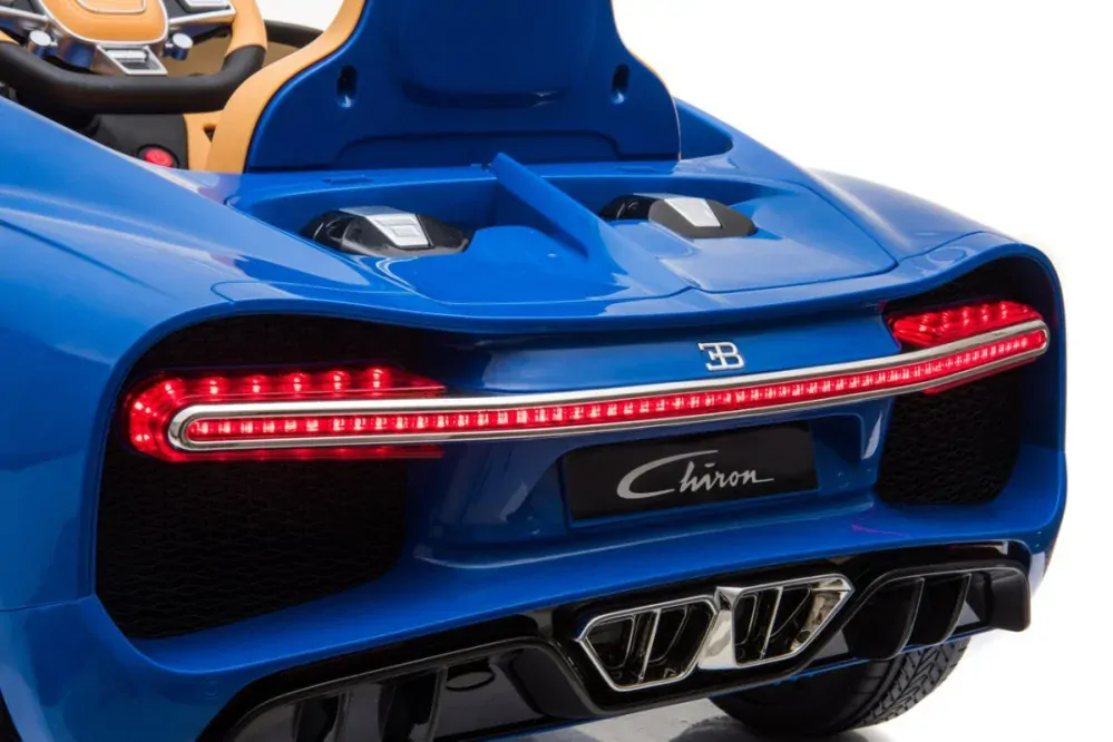 JOKO Elektrické Autíčko Bugatti Chiron, penové kolesá, kožené sedadlo, modré