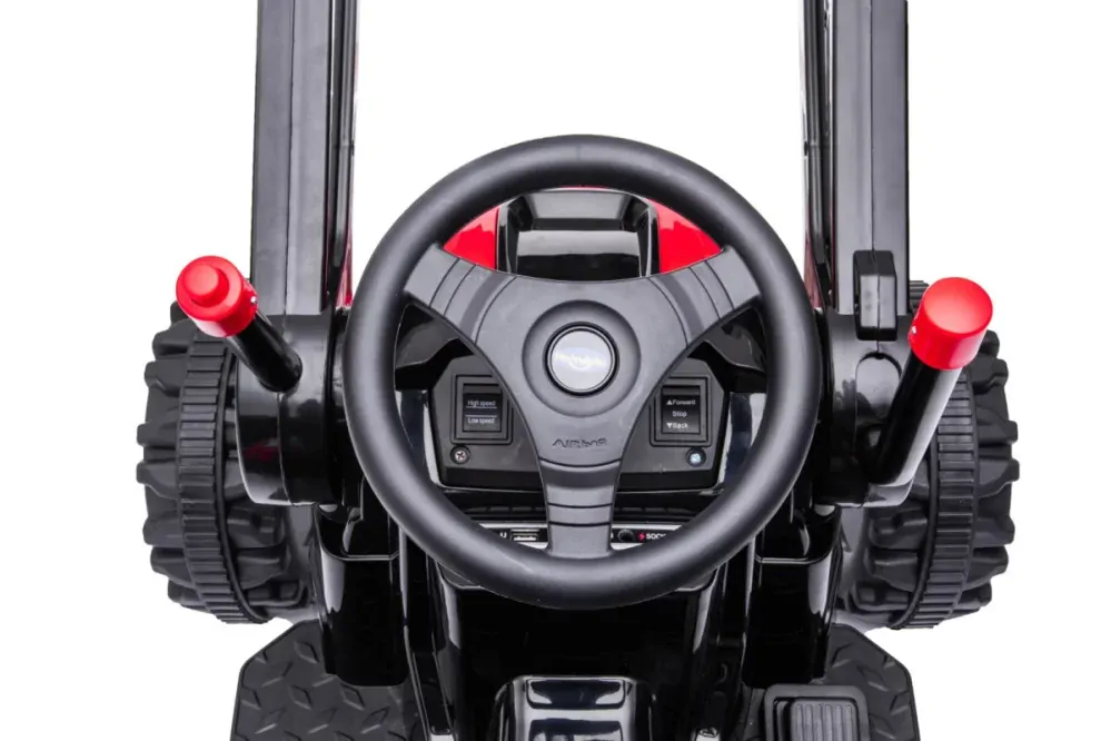 JOKO Elektrický Traktor Pushdozer s Predným Nakladačom, červený