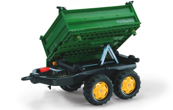 Rolly Toys Príves - RollyMega Trailer John Deere dvojnápravový, vyklopiteľný z 3 strán, zelený