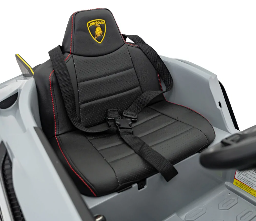 JOKO Elektrické autíčko Lamborghini Invencible 4x4, penové kolesá, kožené sedadlo, sivé