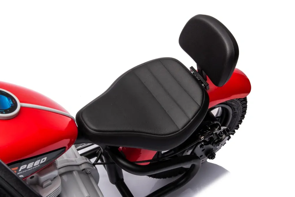 JOKO Elektrická Motorka SPEED Power 24V 250W, Bezkomutátorový Motor, rýchlosť 15,5 km/h, nosnosť 80kg, nafukovacie kolesá, červená