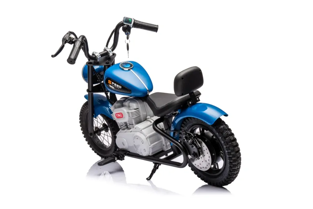 JOKO Elektrická Motorka SPEED Power 24V 250W, Bezkomutátorový Motor, rýchlosť 15,5 km/h, nosnosť 80kg, nafukovacie kolesá, modrá