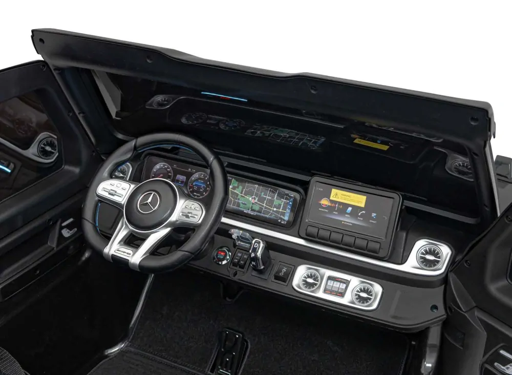 JOKO Elektrické autíčko Mercedes Benz G63 AMG XXL 4x200W 24V, penové kolesá, DVOJMIESTNE kožené sedadlo, Nosnosť 80kg, čierne