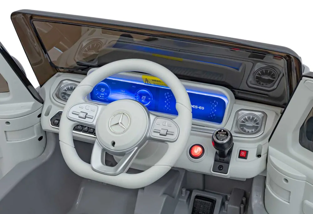 JOKO Elektrické Autíčko Mercedes Benz EQG 4x4, penové kolesá, kožené sedadlo, Prídavné LED svetlá, sivé