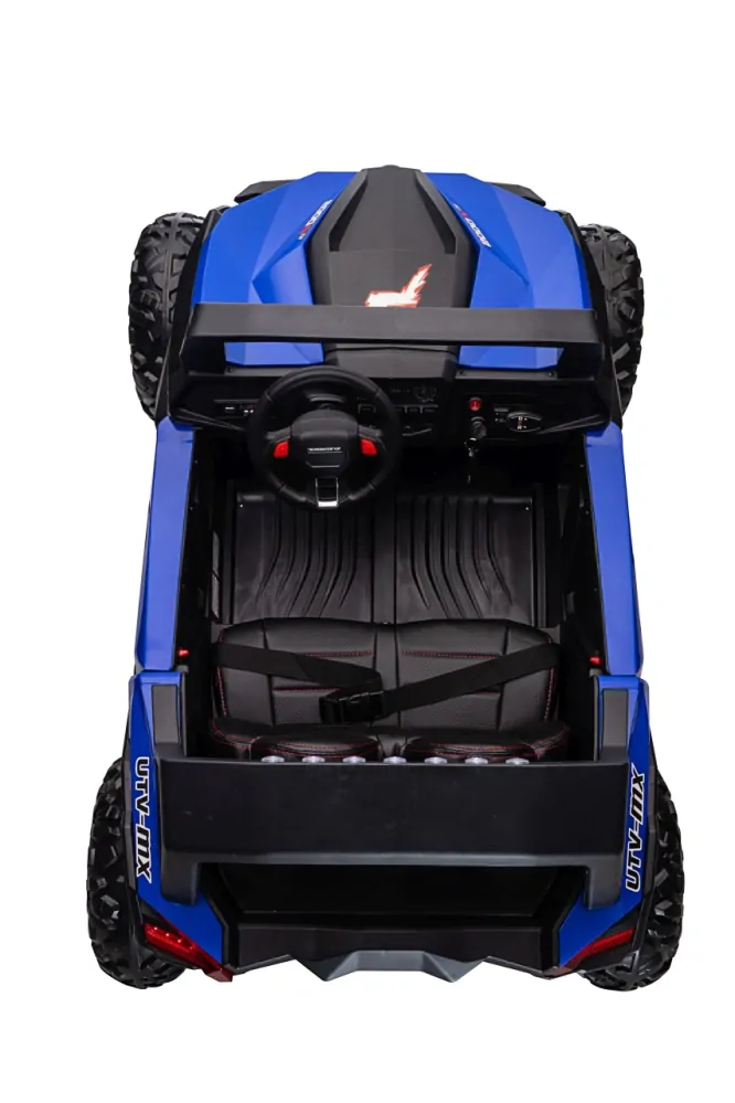 JOKO Elektrické autíčko Buggy UTV-MX 2000N 4x75W s LED Svetlom nad Sedadlom, Dvojmiestne kožené sedadlo, penové kolesá, nosnosť 50 kg, modré