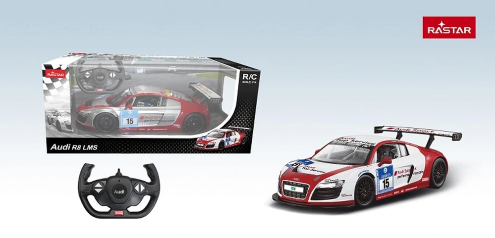 Rastar RC Auto AUDI R8 LMS na diaľkové ovládanie 1:14, červené
