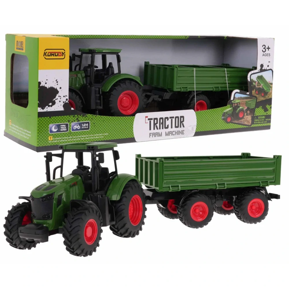 JOKO Traktor s Vyklápacou Vlečkou 42cm, zelený
