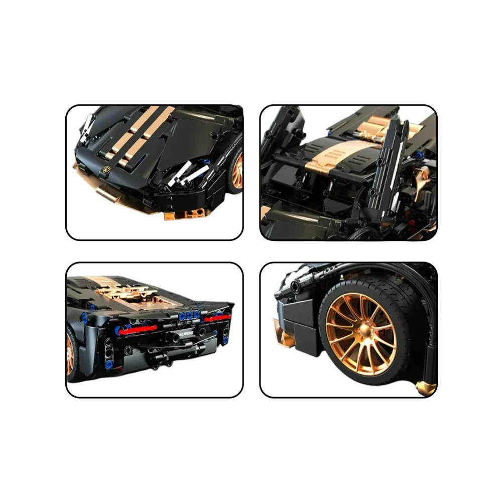 JOKO Technická stavebnica Športové auto Lambo 1309ks, čierno-zlaté